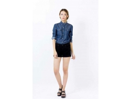 Áo somi jeans nữ